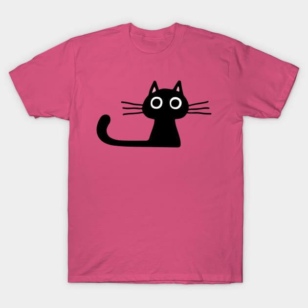 Cutie Kitty Cat Wide Eyed Black Kitten T-Shirt by Coffee Squirrel